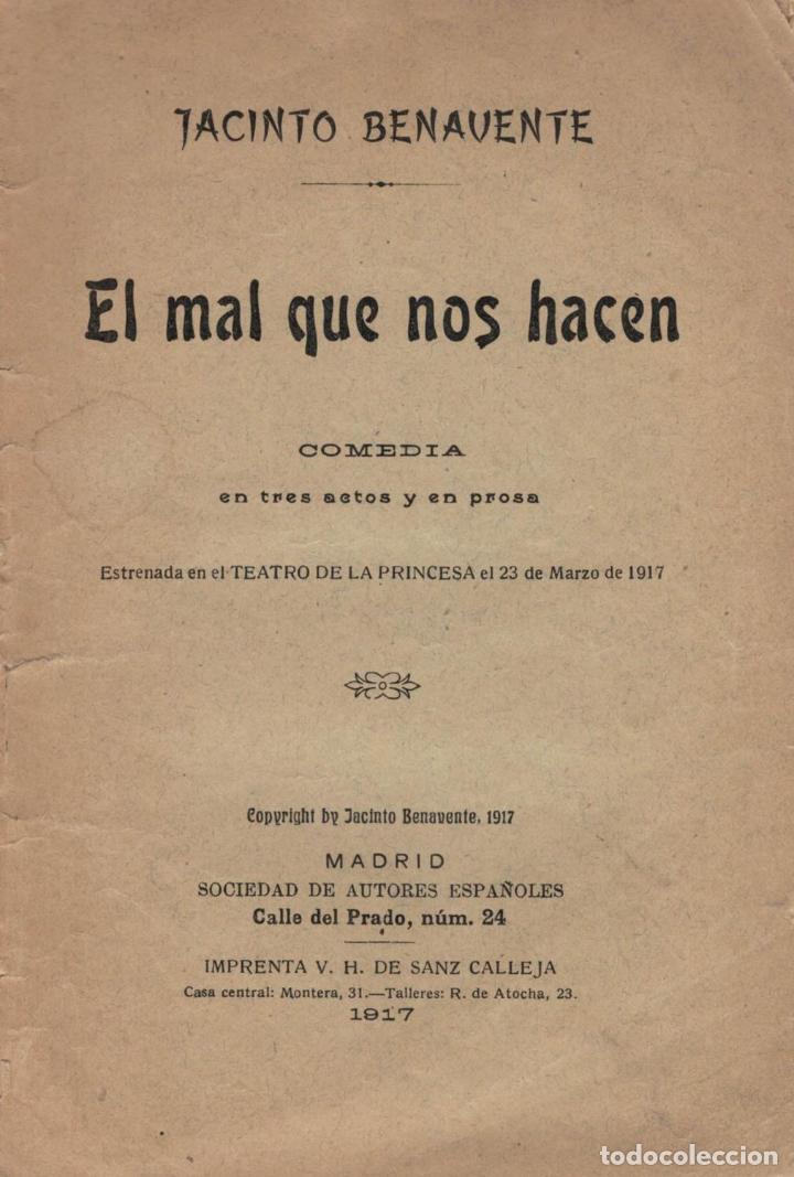 Libros: EL MAL QUE NOS HACEN. - Benavente. Jacinto, - Foto 1