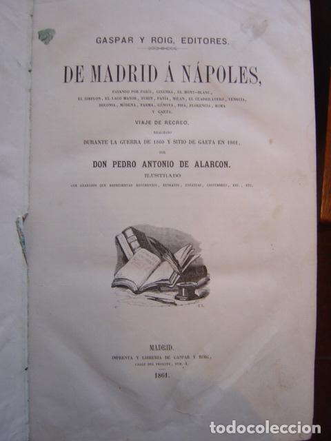 Libros: DE MADRID &Aacute; N&Aacute;POLES, - Alarc&oacute;n. Pedro Antonio de. - Foto 1