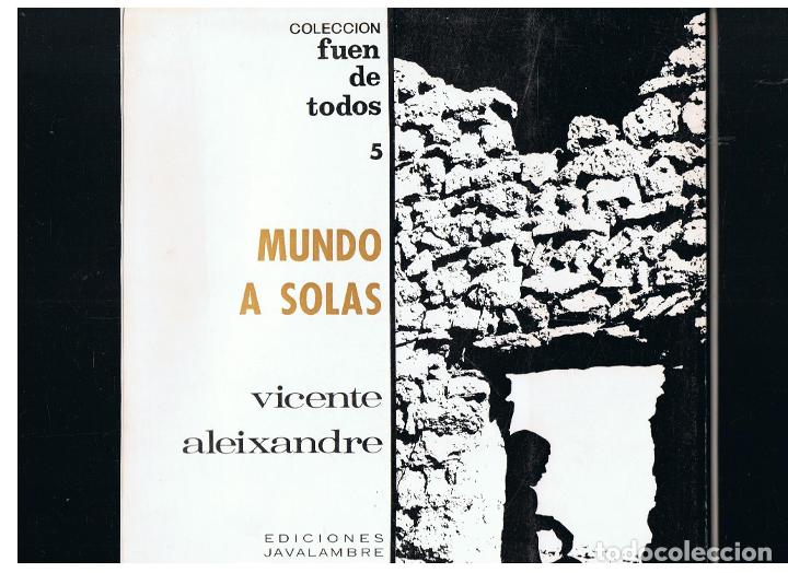 Libros: MUNDO A SOLAS. - Aleixandre. Vicente, - Foto 1