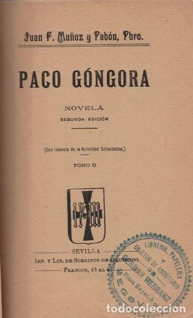 Libros: PACO G&Oacute;NGORA. - Mu&ntilde;oz y Pab&oacute;n. Juan F., - Foto 1