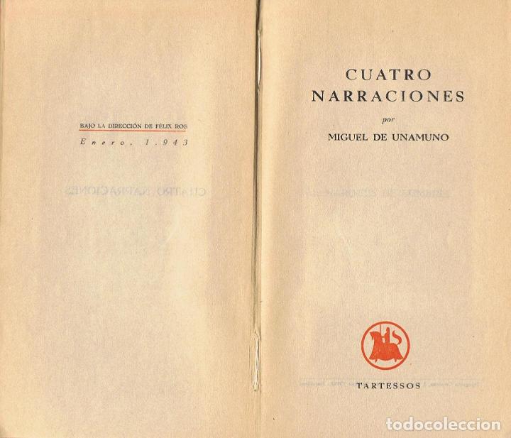 Libros: CUATRO NARRACIONES. - Unamuno. Miguel de,- - Foto 1