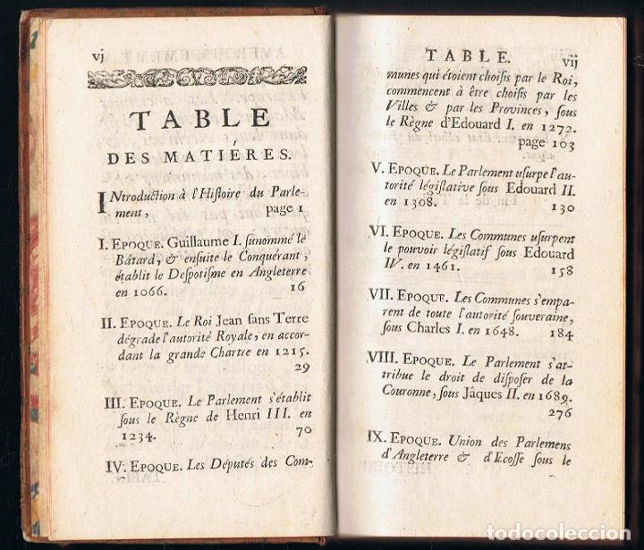 Libros: HISTOIRE DU PARLEMENT D&rsquo;ANGLETERRE. - Raynal. Mr. L&rsquo;Abbe,- - Foto 3