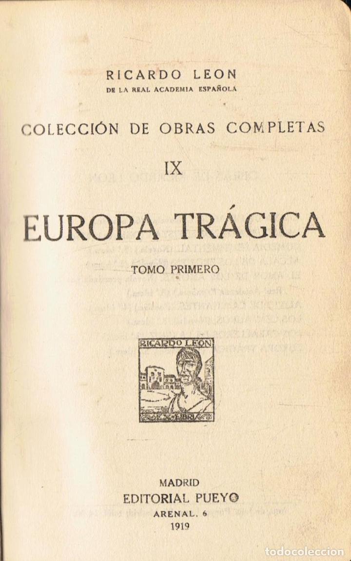Libros: EUROPA TR&Aacute;GICA. - Le&oacute;n. Ricardo, - Foto 1