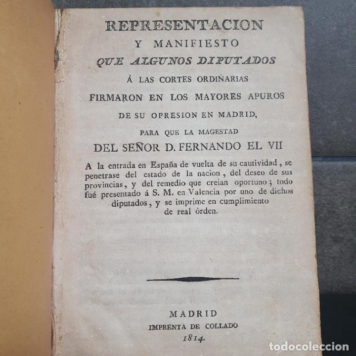 Libros: Manifiesto de los Persas. Imprenta Collado 1814.PRIMERA ED. - Foto 1