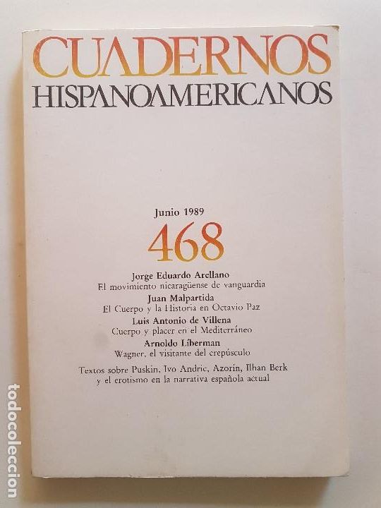 Libros: CUADERNOS HISPANOAMERICANOS - N&ordm; 468 - JUNIO 1989 - Foto 1