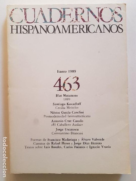 Libros: CUADERNOS HISPANOAMERICANOS - N&ordm; 463 - ENERO 1989 - Foto 1