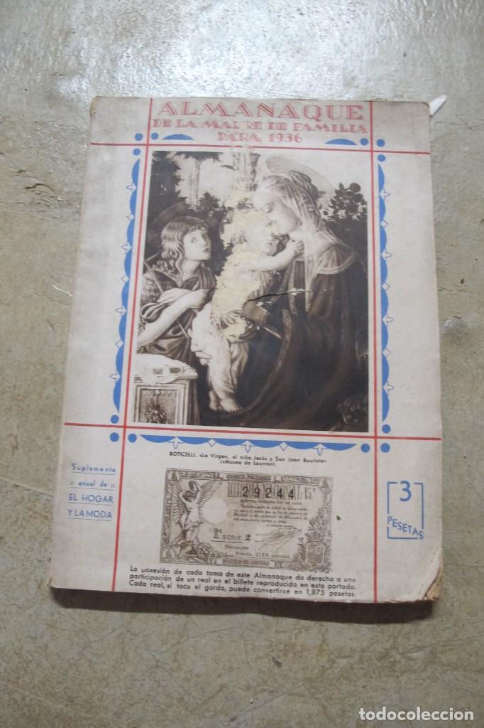 Libros: ALMANAQUE DE LA MADRE DE FAMILIA PARA 1936