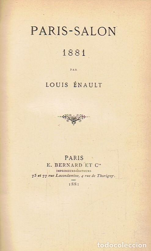 Libros: PARIS - SALON. 1881. 2 Tomos - &Eacute;nault. Louis - Foto 1