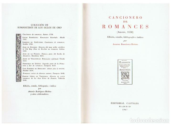 Libros: CANCIONERO DE ROMANCES (anvers, 1550) - An&oacute;nimo. - Foto 1