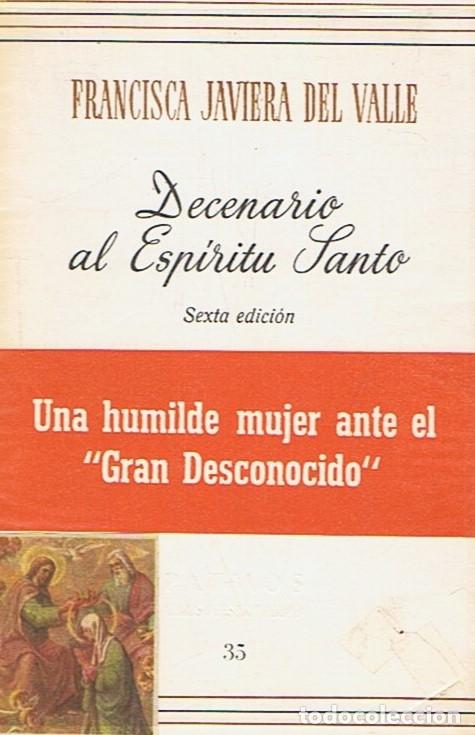 Libros: DECENARIO AL ESP&Iacute;RITU SANTO - Valle. Francisca Javiera del, - Foto 1