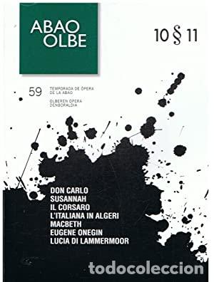 Libros: 59 TEMPORADA DE OPERA DE LA ABAO. 10 & 11 - AA.VV - Foto 1