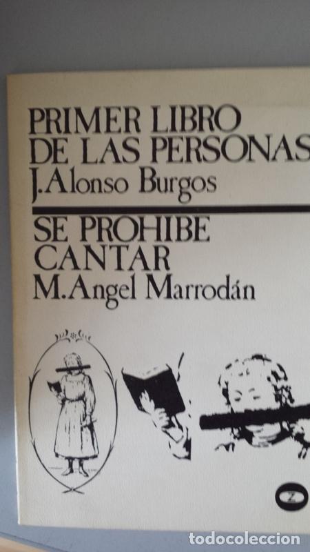 Libros: Primer libro de la personas. Se proh&iacute;be cantar. - Foto 1