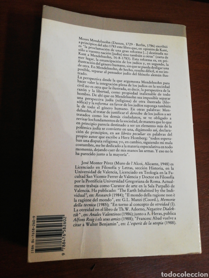 Libros: Moses Mendelssohn &rdquo; Jerusalem o acerca del poder religioso y juda&iacute;smo, Anthropos editorial - Foto 2