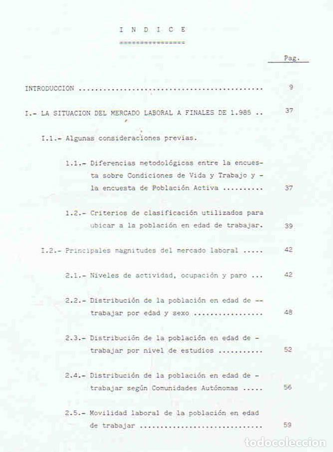 Libros: CONDICIONES DE VIDA Y TRABAJO EN ESPA&Atilde;�A - Editorial. - Foto 3