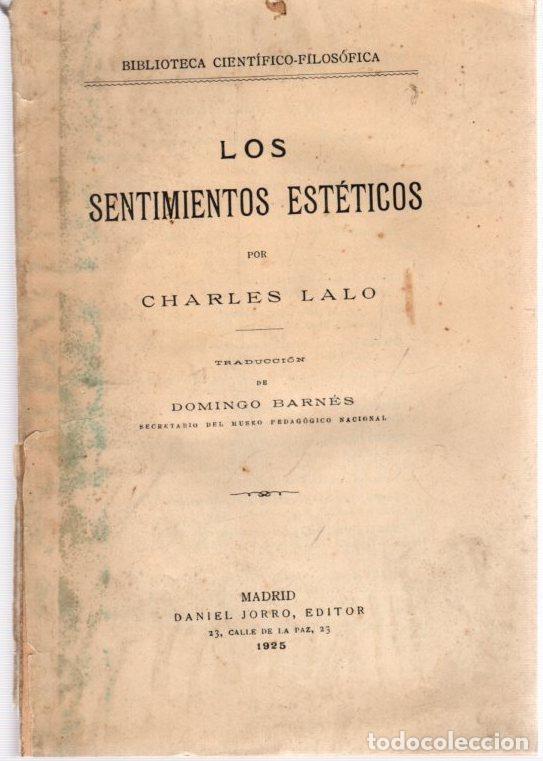 Libros: Los sentimientos est&eacute;ticos - Lalo, Charles - Foto 1