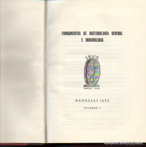 Libros: FUNDAMENTOS DE BACTERIOLOGIA GENERAL E INMUNOLOGIA. - ANONIMO. - Foto 1