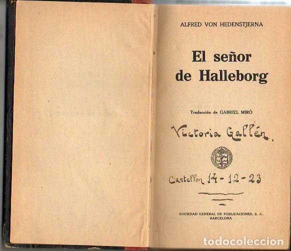 Libros: EL SE&Ntilde;OR DE HALLEBORG. - HEDENSTJERNA, Alfred von. - Foto 1