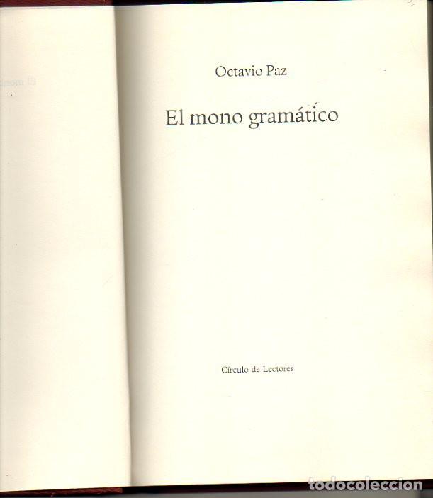 Libros: EL MONO GRAMATICO. - PAZ, Octavio. - Foto 1