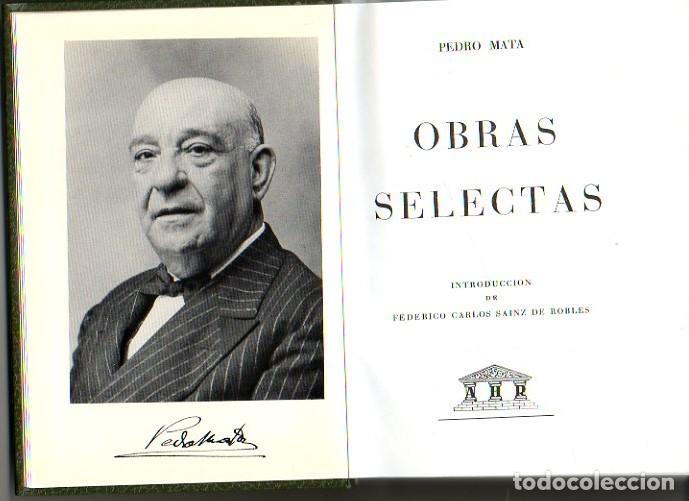 Libros: OBRAS SELECTAS. - MATA, Pedro. - Foto 1