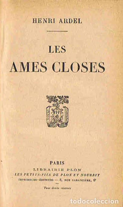 books: LES AMES CLOSES - Ardel. Henri