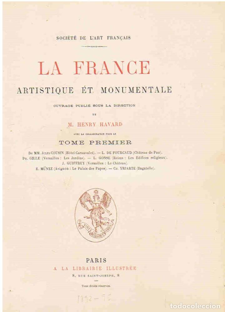 Libri di seconda mano: LA FRANCE ARTISTIQUE ET MONUMENTALE. 6 Tomos - Havard. M. Henry, (direcci&Atilde;&sup3;n)