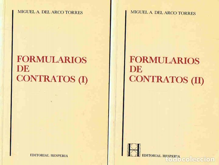Libros: FORMULARIOS DE CONTRATOS. 2 Tomos - Arco Torres. Miguel A. del, - Foto 1