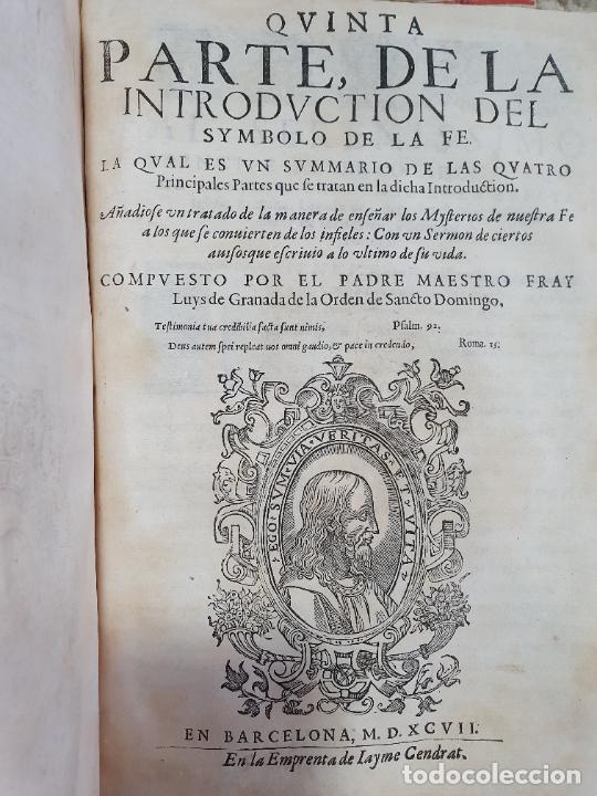 Libros: 1597. Fray Luis de Granada. Introducci&oacute;n al s&iacute;mbolo de la fe. - Foto 4