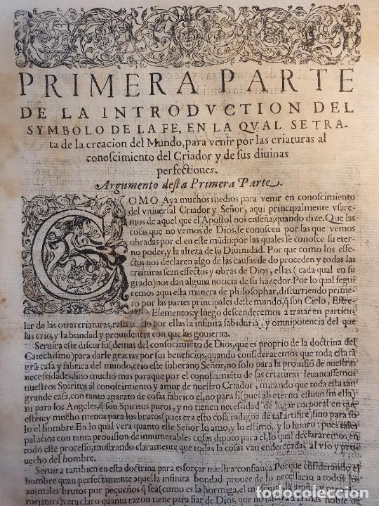 Libros: 1597. Fray Luis de Granada. Introducci&oacute;n al s&iacute;mbolo de la fe. - Foto 5
