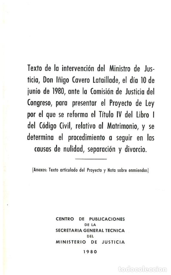 Libri di seconda mano: Texto de la intervenci&oacute;n del Ministro de Justicia, el d&iacute;a 10 de junio de 1980 ante la comisi&oacute;n de Ju