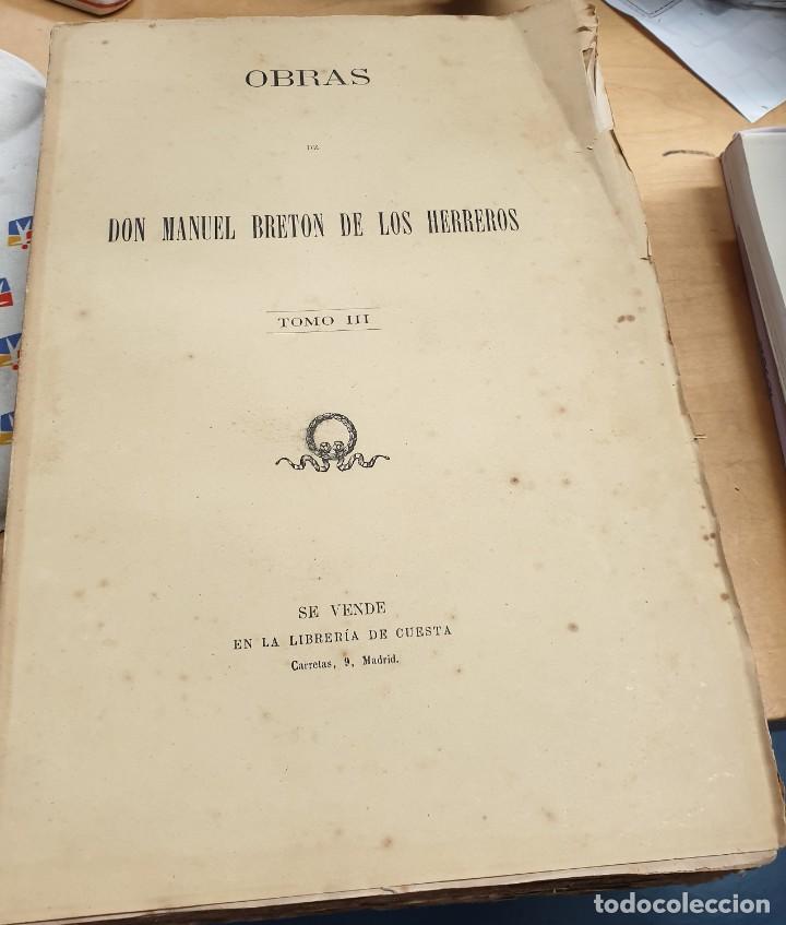 Libros: Obras. Tomo 3 - BRET&Oacute;N DE LOS HERREROS, MANUEL - Foto 1