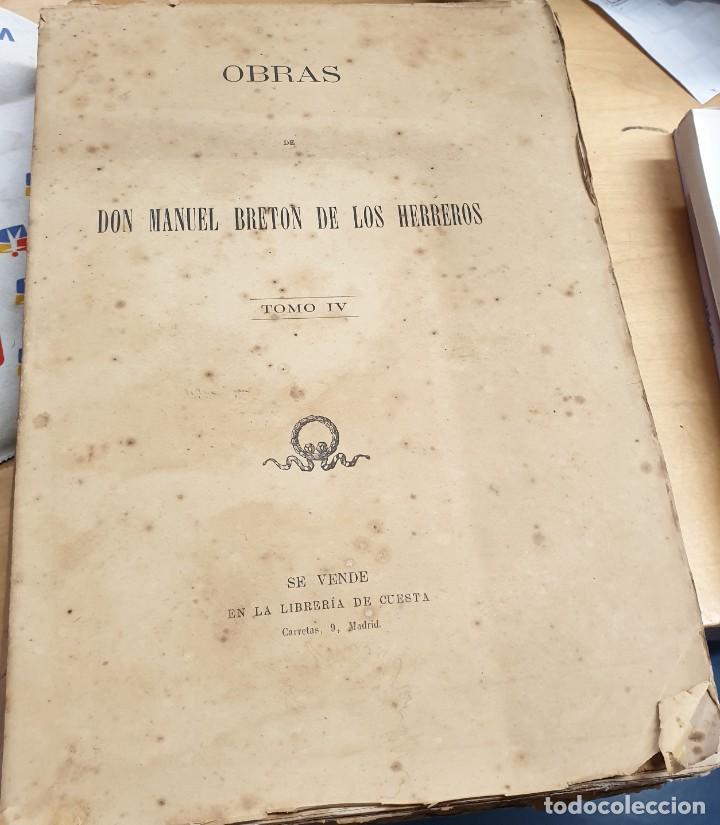 Libros: Obras. Tomo 4 - BRET&Oacute;N DE LOS HERREROS, MANUEL - Foto 1