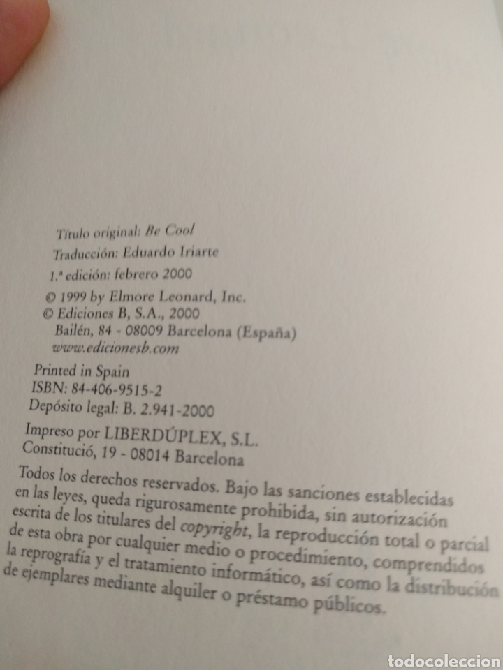 Libros: Elmore Leonard t&oacute;matelo con calma ediciones b. - Foto 3