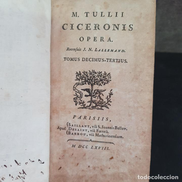 Libros: 1768.M.Tullii ciceronis opera.Tomus Decimus tertius,Parisiis. - Foto 2