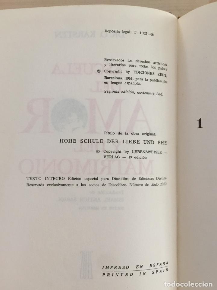 Libros: Escuela del amor y del matrimonio - Dr. O. Karsten - Foto 4