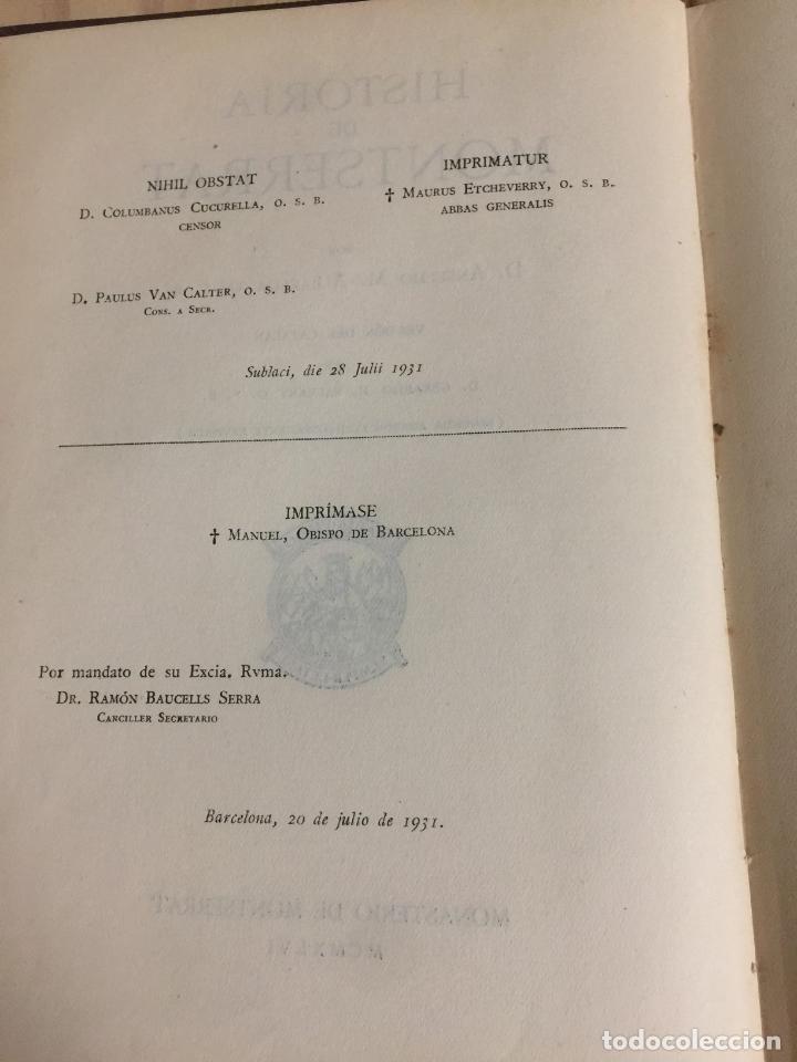 Libros: Historia de Montserrat - D. Anselmo M. Albareda O. S. B. - Foto 3