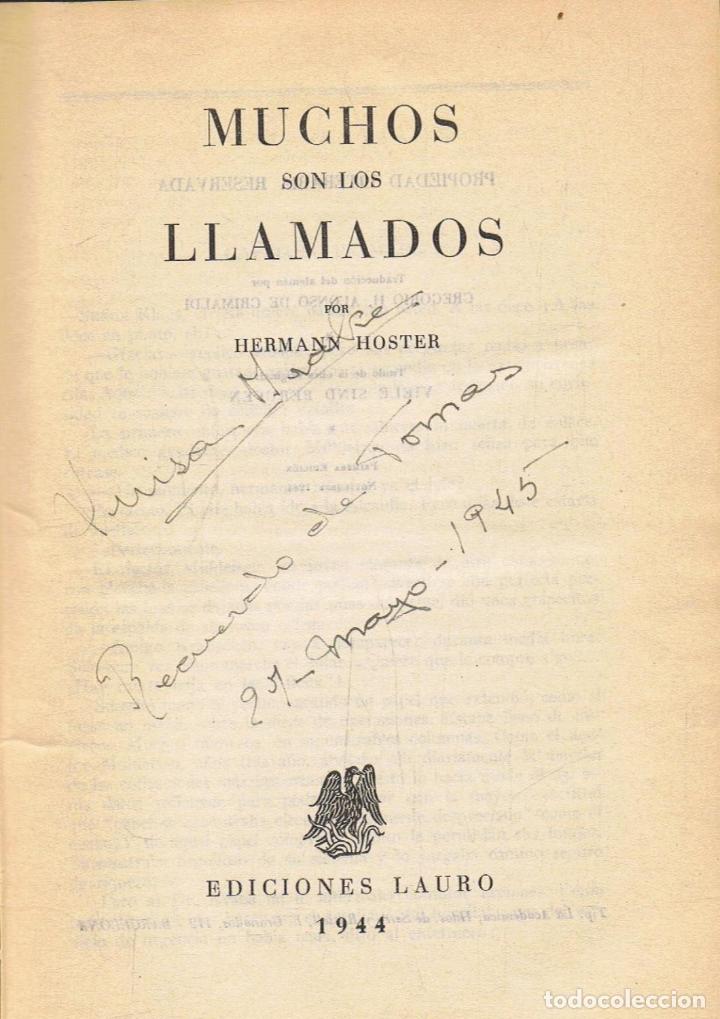 Libros: Hoster. Hermann - MUCHOS SON LOS LLAMADOS. - Foto 1
