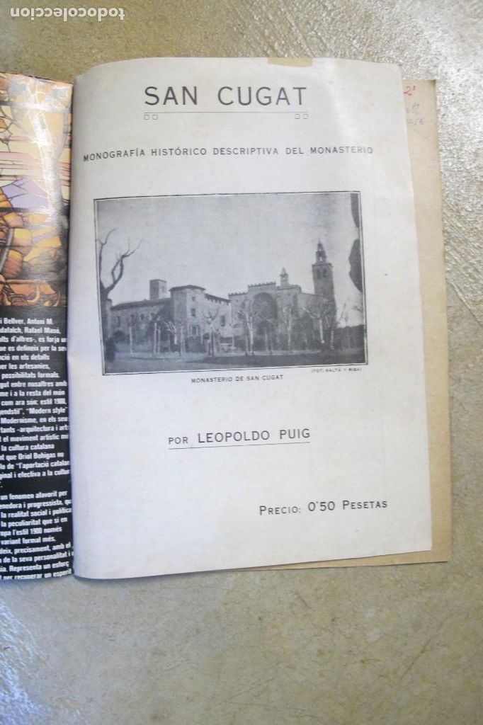 Libros: SANT CUGAT MONAGRAFIA HISTORICO DESCRIPTIVA DEL MONASTERIO. POR LEOPOLDO PUIG