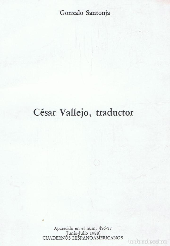 Libros: Santonja. Gonzalo - C&Atilde;�SAR VALLEJO, TRADUCTOR - Foto 1
