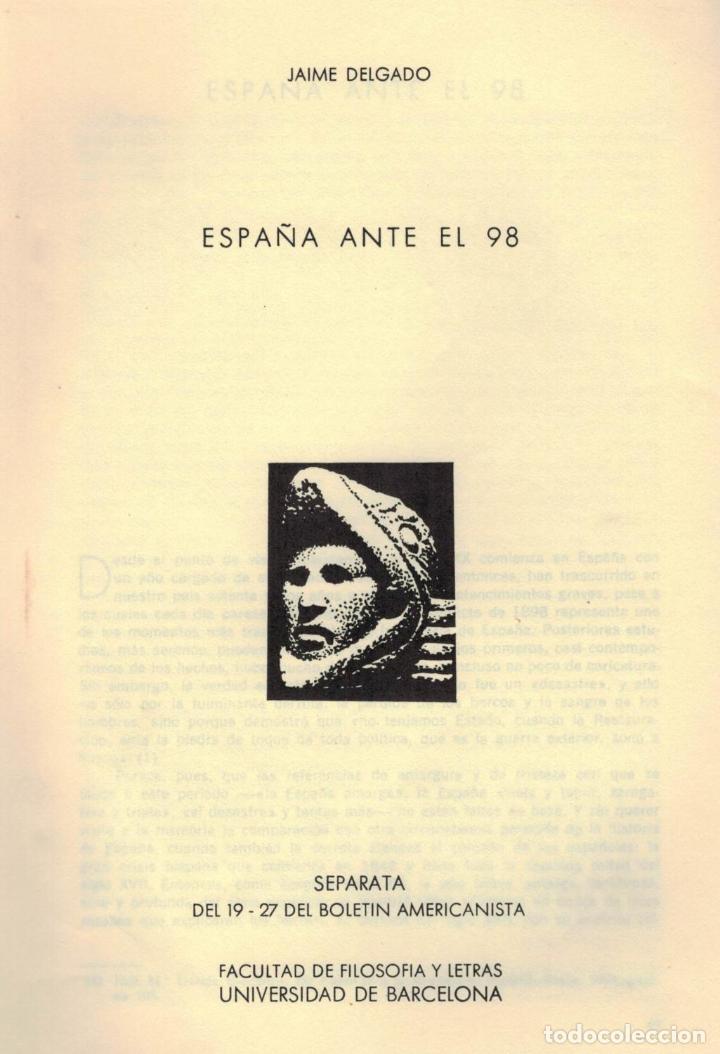 Libros: Delgado, Jaime. - ESPA&Atilde;�A ANTE EL 98. - Foto 1