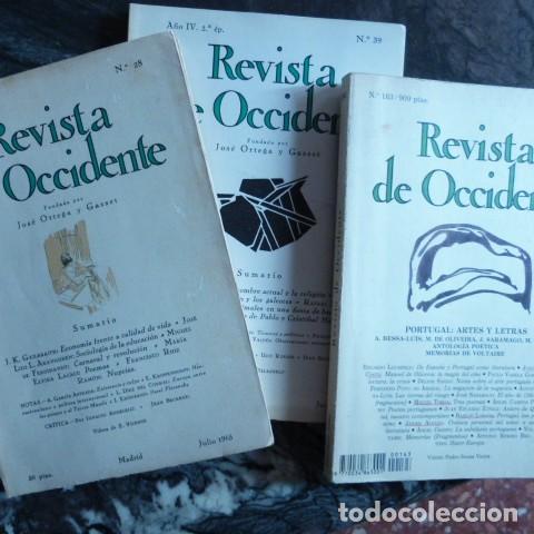 books: REVISTA OCCIDENTE N&ordm; 28 JULIO 1965,-39 JUNIO 1966,-163 DICIEMBRE 1994