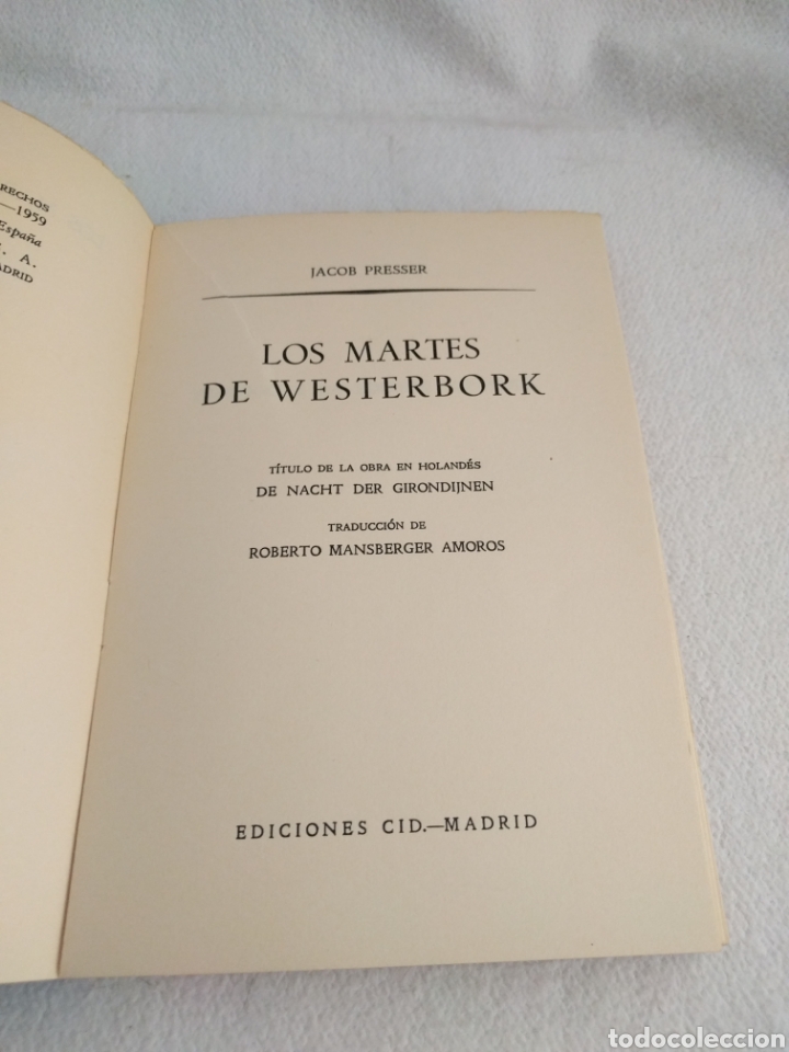 Libros: Los martes de westerbork Jacob presser ediciones Cid. - Foto 2