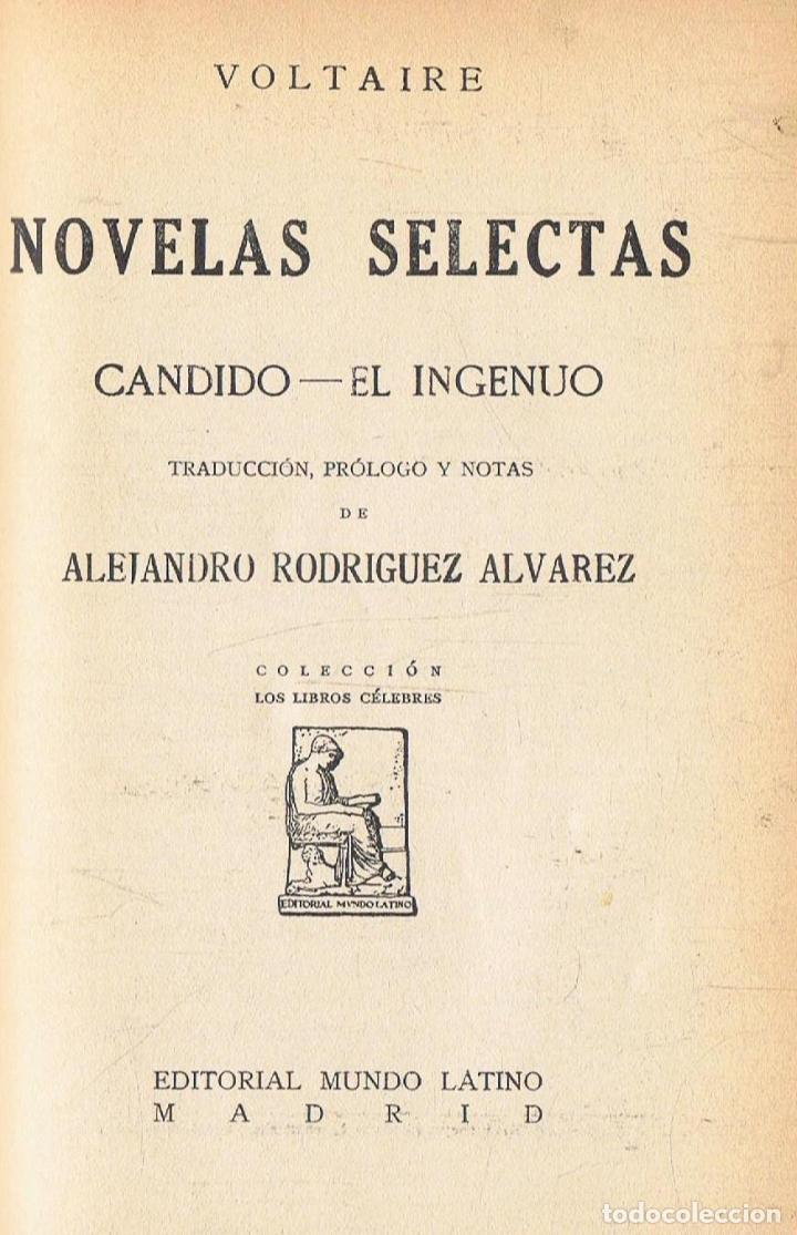 Libros: Voltaire. - Novelas Selectas. C&Atilde;�NDIDO * EL INGENUO - Foto 1