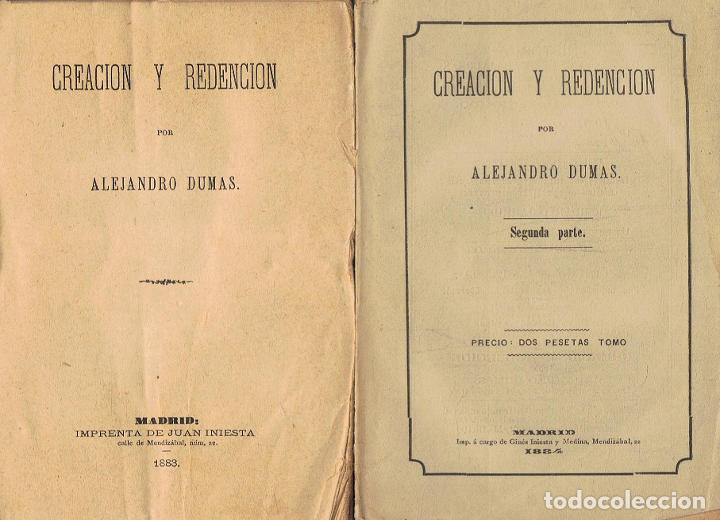 Libros: Dumas. Alejandro - CREACI&Atilde;�N Y REDENCI&Atilde;�N. 2 Tomos - Foto 1