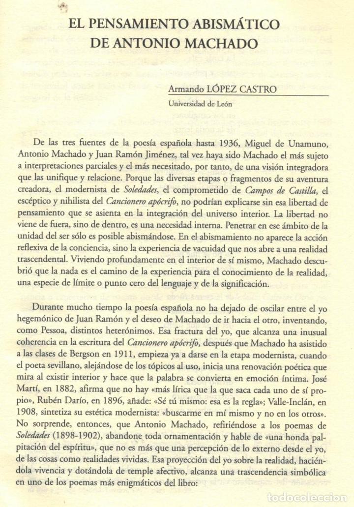 Libros: L&Atilde;&sup3;pez Castro, Armando. - EL PENSAMIENTO ABISM&Atilde;�TICO DE ANTONIO MACHADO.