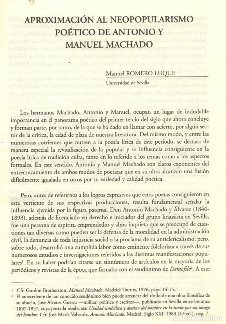Libros: Romero Luque, Manuel. - APROXIMACI&Atilde;�N AL NEOPOPULARISMO PO&Atilde;�TICO DE ANTONIO Y MANUEL MACHADO.