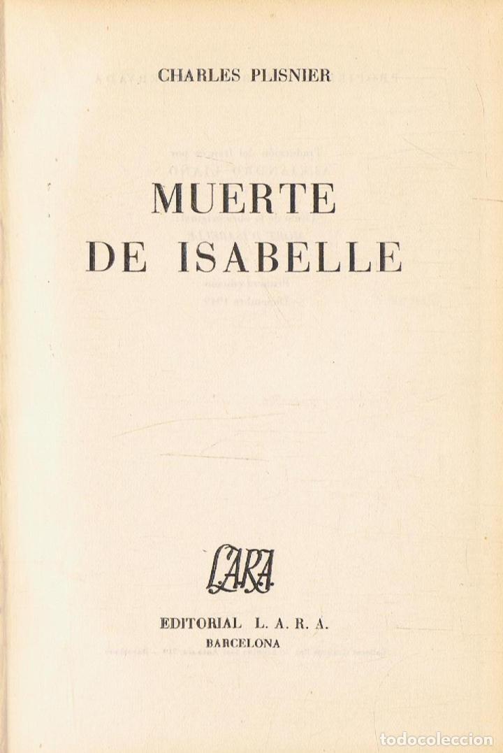 Libros: Plisnier. Charles - MUERTE DE ISABELLE - Foto 1
