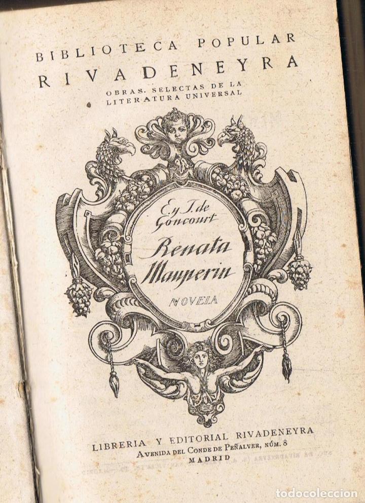 Libros: Goncourt. E. y J. de - RENATA MAUPERIN - Foto 1