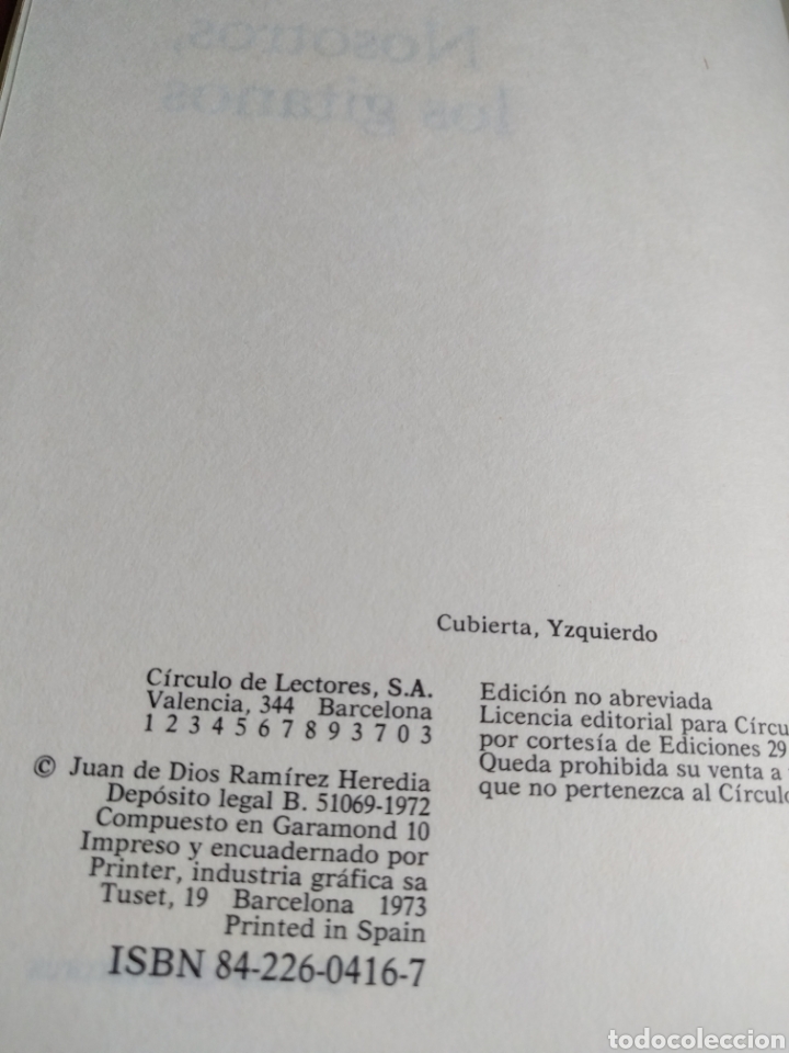 Libros: Nosotros los gitanos. Juan de Dios Ram&iacute;rez Heredia. C&iacute;rculo de lectores. - Foto 3