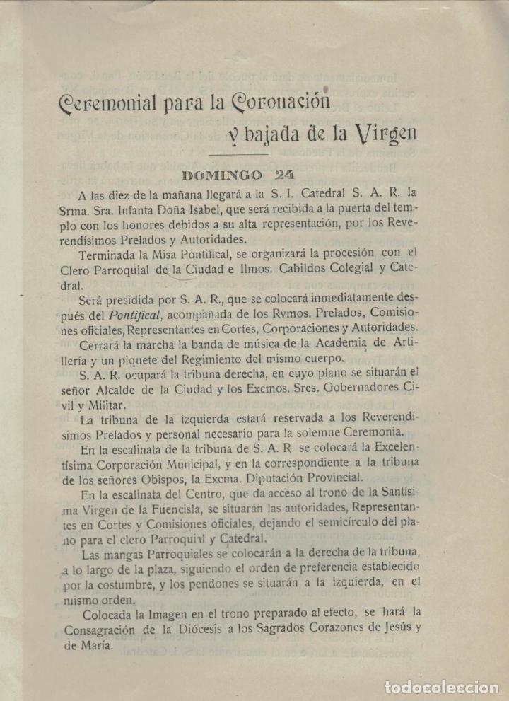 B&uuml;cher: Virgen de la Fuencisla ( Segovia ). - CEREMONIAL PARA LA CORONACI&Atilde;�N Y BAJADA DE LA VIRGEN.
