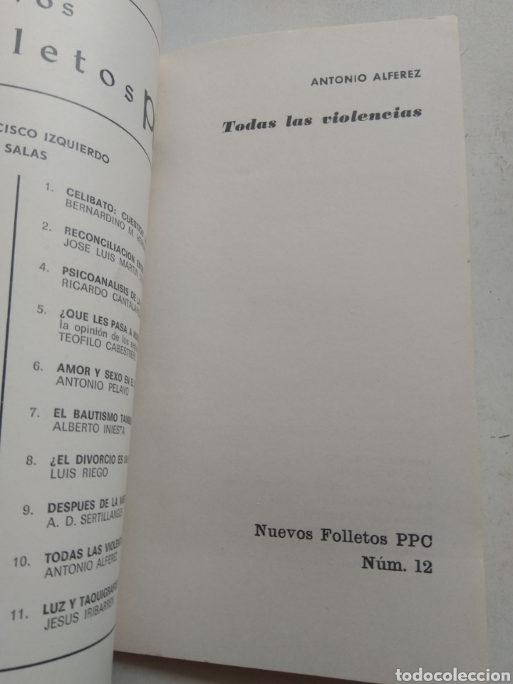 Libros: TODAS LAS VIOLENCIAS/ANTONIO ALFEREZ - Foto 2